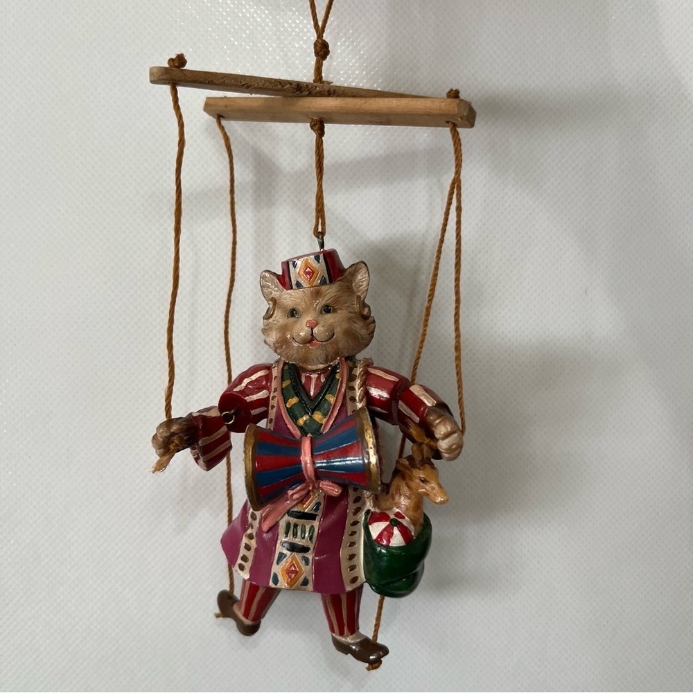 Vintage Cat Marionette Puppet Ornament
